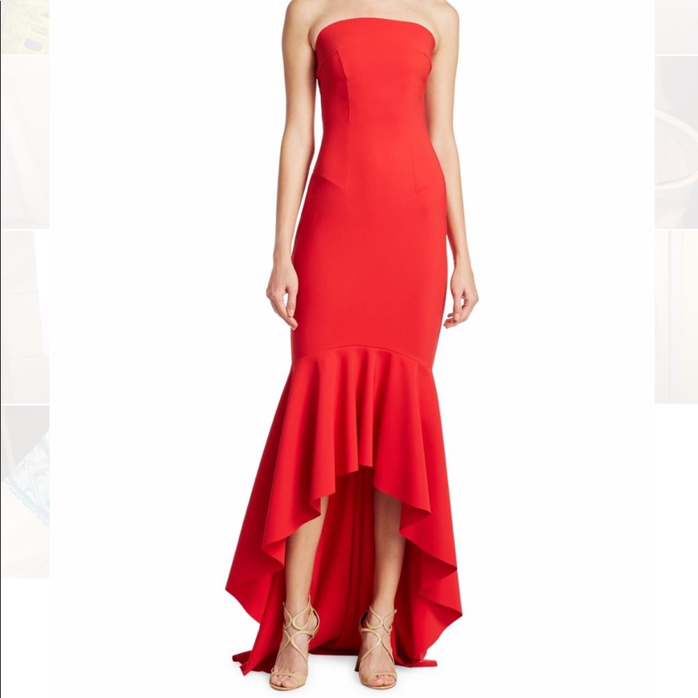 Chiara Boni La Petite Robe Strapless High Low Gown